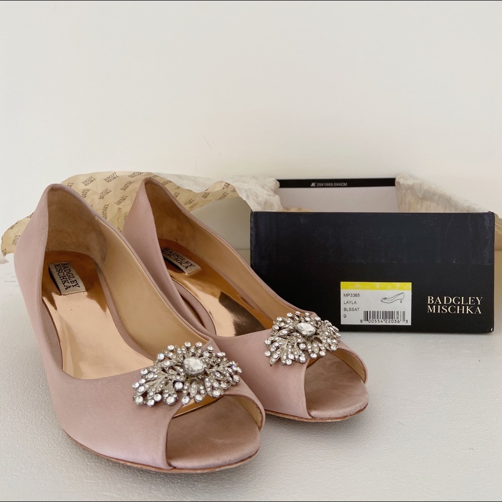 Badgley Mischka Layla Satin Heel, Sz 9